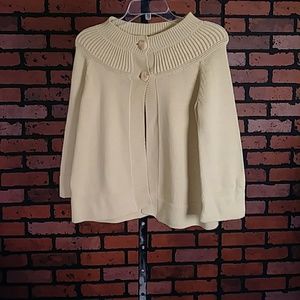 Khaki colored 2 button sweater